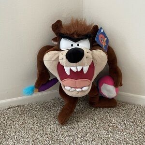 🎈🎈🎈Looney Tunes TAZ Tasmanian Devil Brown Plush Stuffed Animal Toy 14" NWT